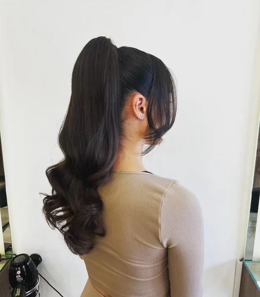 Voluminous Wavy Dark Brown Barbie Ponytail