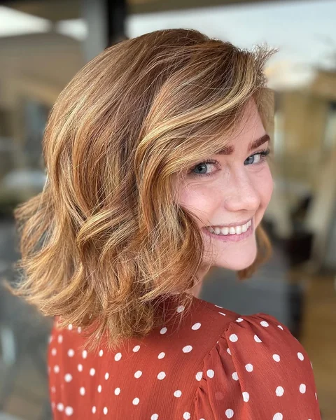 Wavy Espresso French Bob with Piecey Bangs