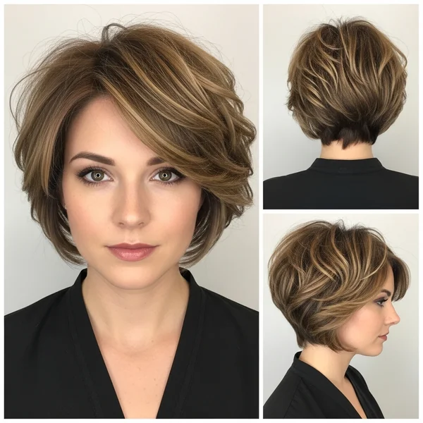 Wavy Pixie Bob Haircut