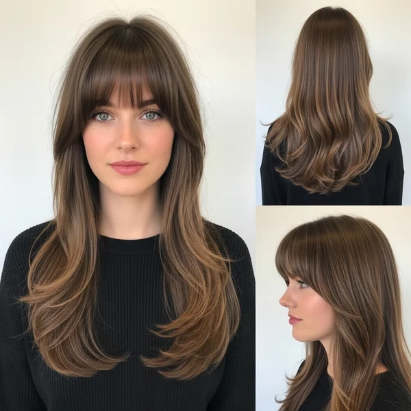 wedding hairstyles for long hair with bangs