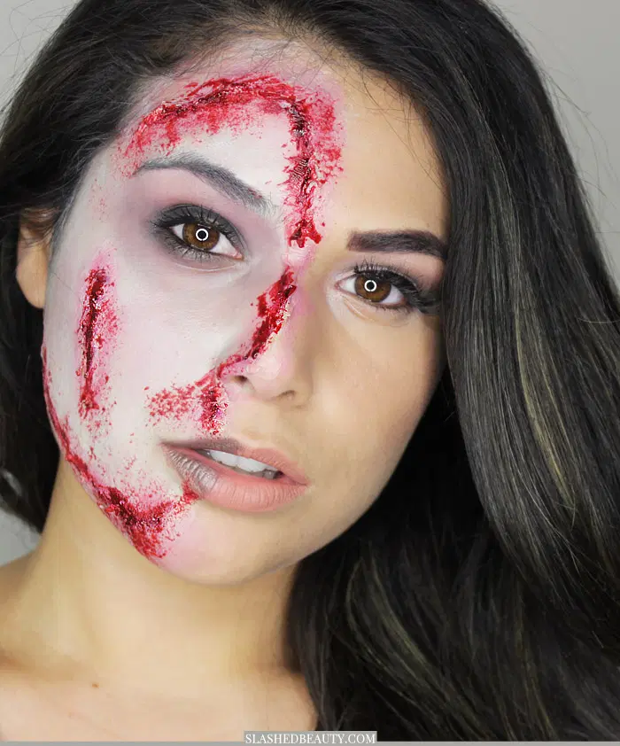 Glam Half Zombie Halloween Makeup Tutorial | Slashed Beauty